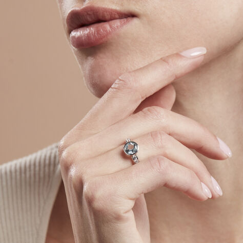 Damen Ring Weißgold 375 Topas Himmelblau 2,19ct Kreis Breeze  - Solitärringe Damen | OROVIVO