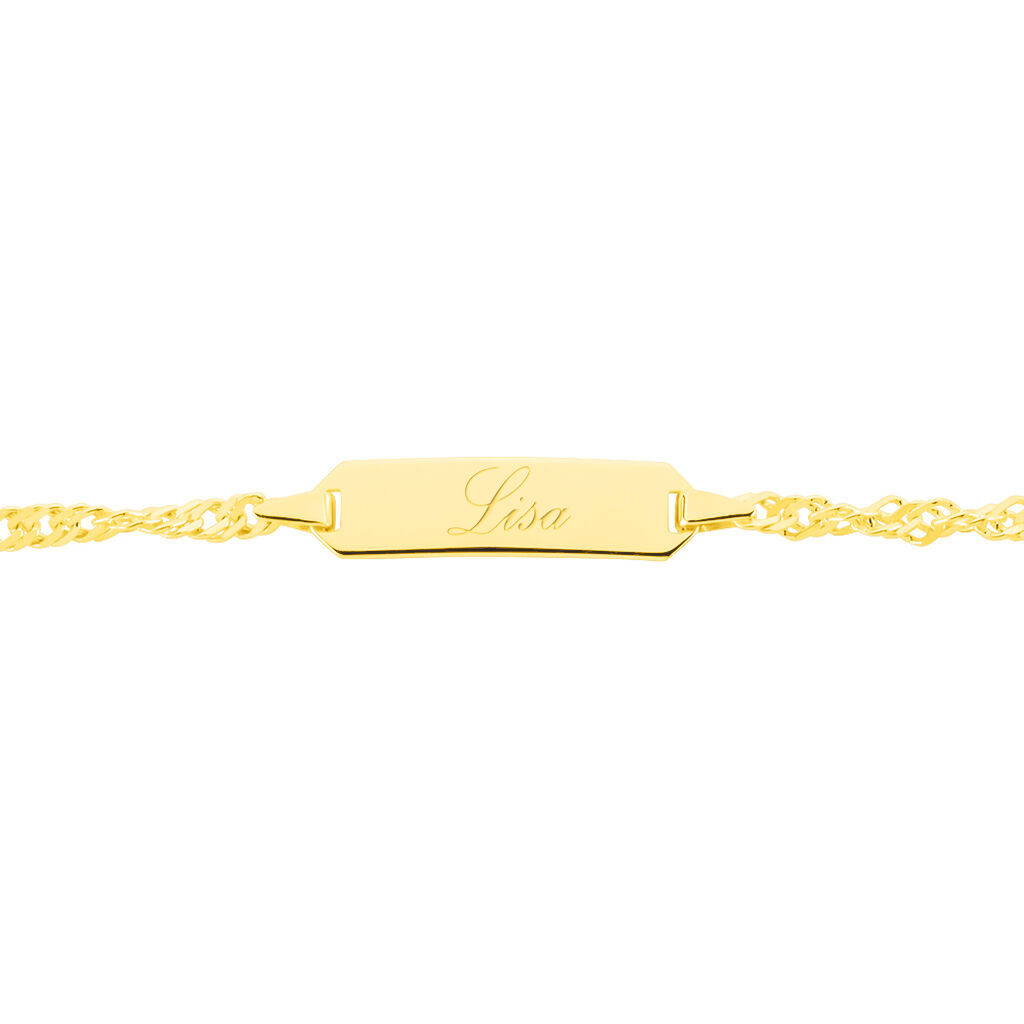 SINGAPUR ID Kinder ID Armband Gold 375 (9 Karat) Rechteckig