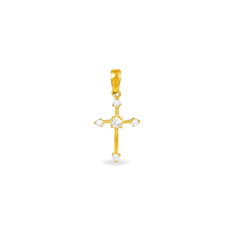 Pendentif Canice Croix Or Jaune Oxyde De Zirconium - Spannringe Familie | OROVIVO