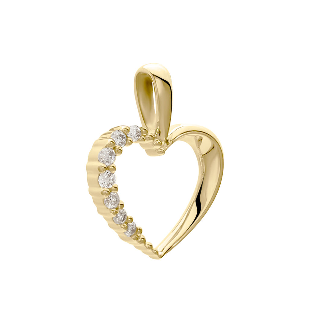 THAYS Damen Anh&auml;nger Gold 375 (9 Karat) Diamant Wei&szlig; 0,01 ct Herz