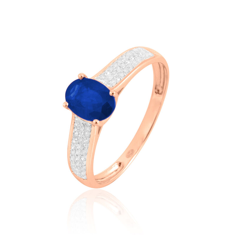 Bague Crista Or Rose Saphir Et Diamant - Spannringe Damen | OROVIVO