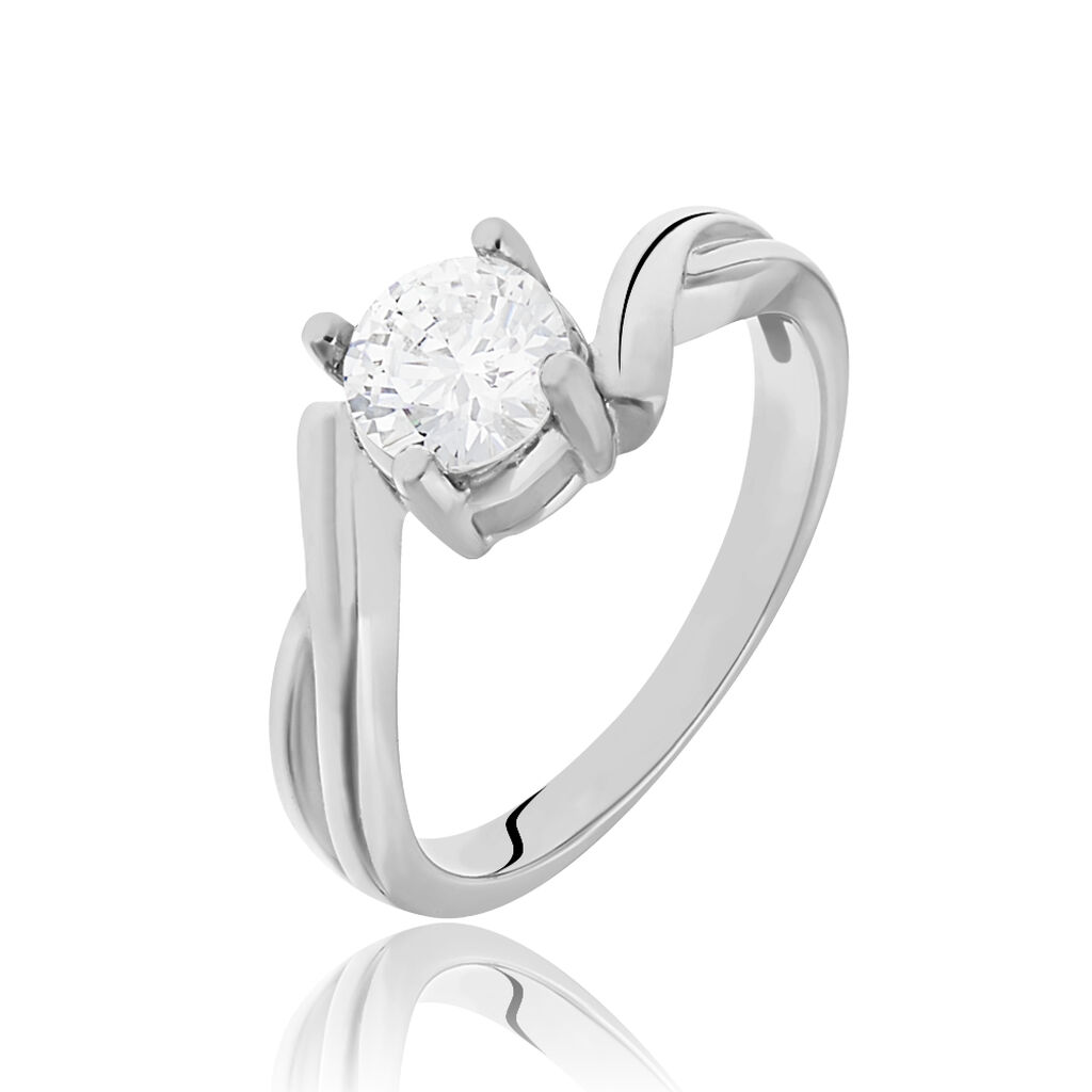 Damen Ring Silber 925 Zirkonia Wei&szlig; 1 ct