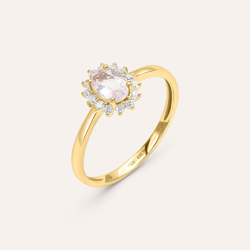 Anello Solitario Kate Amélie Oro Giallo Quarzo Cubic Zirconia - Spannringe Damen | OROVIVO