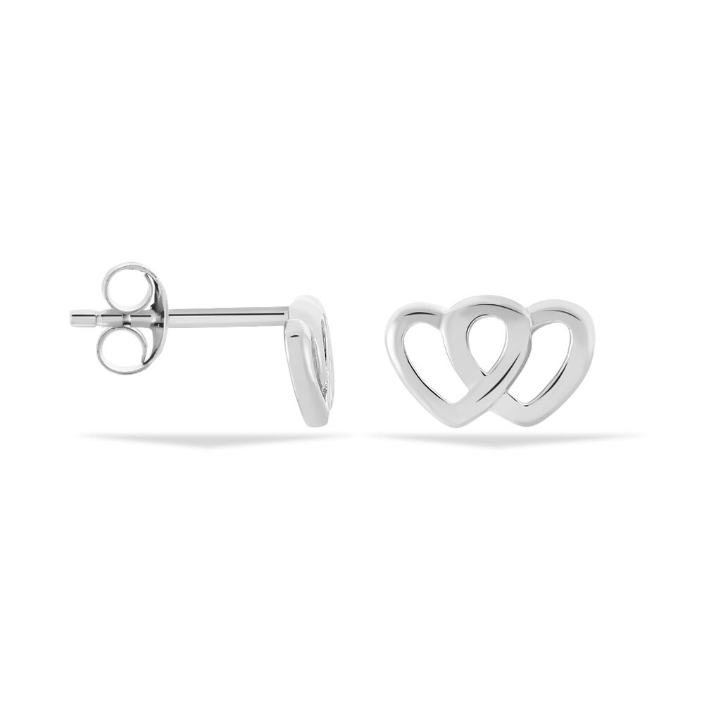 LEHINAAE Damen Ohrstecker Silber 925 Doppelherz