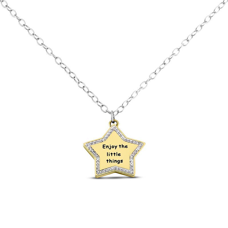 Collana Lady Message Acciaio Bicolore Philosophy e Cristalli - Spannringe Damen | OROVIVO