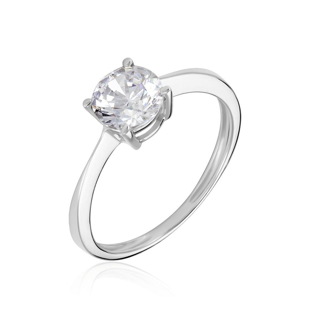 Bague Solitaire Abriel Or Blanc Oxyde De Zirconium - Spannringe Damen | OROVIVO