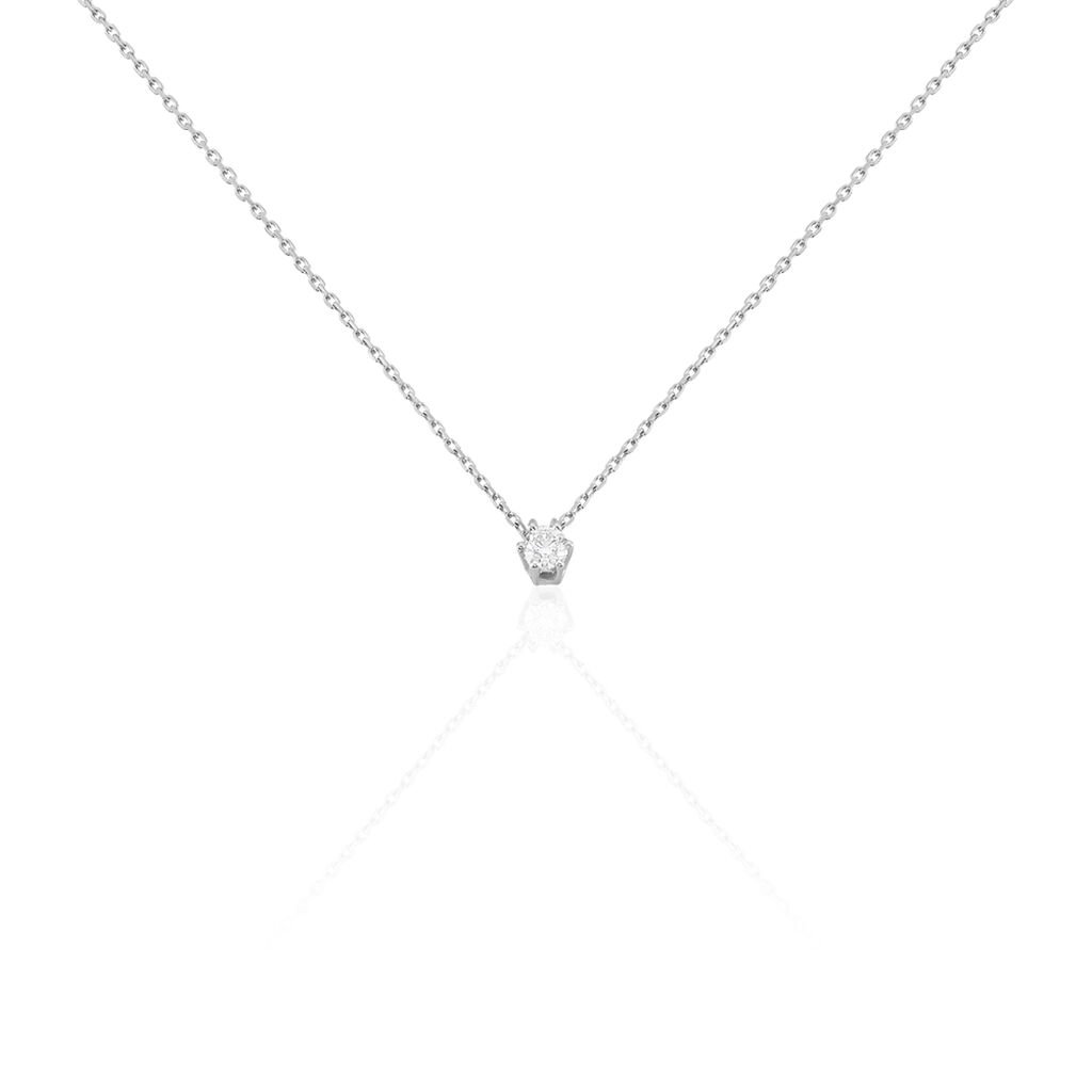 ROME Damen Collier Wei&szlig;gold 750 (18 Karat) Diamant Wei&szlig; 0,2 ct