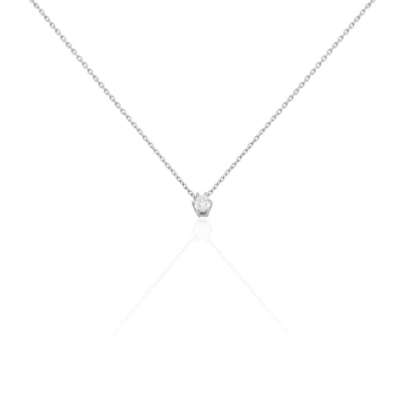 ROME Damen Collier Wei&szlig;gold 750 (18 Karat) Diamant Wei&szlig; 0,2 ct - Halsketten Damen | OROVIVO