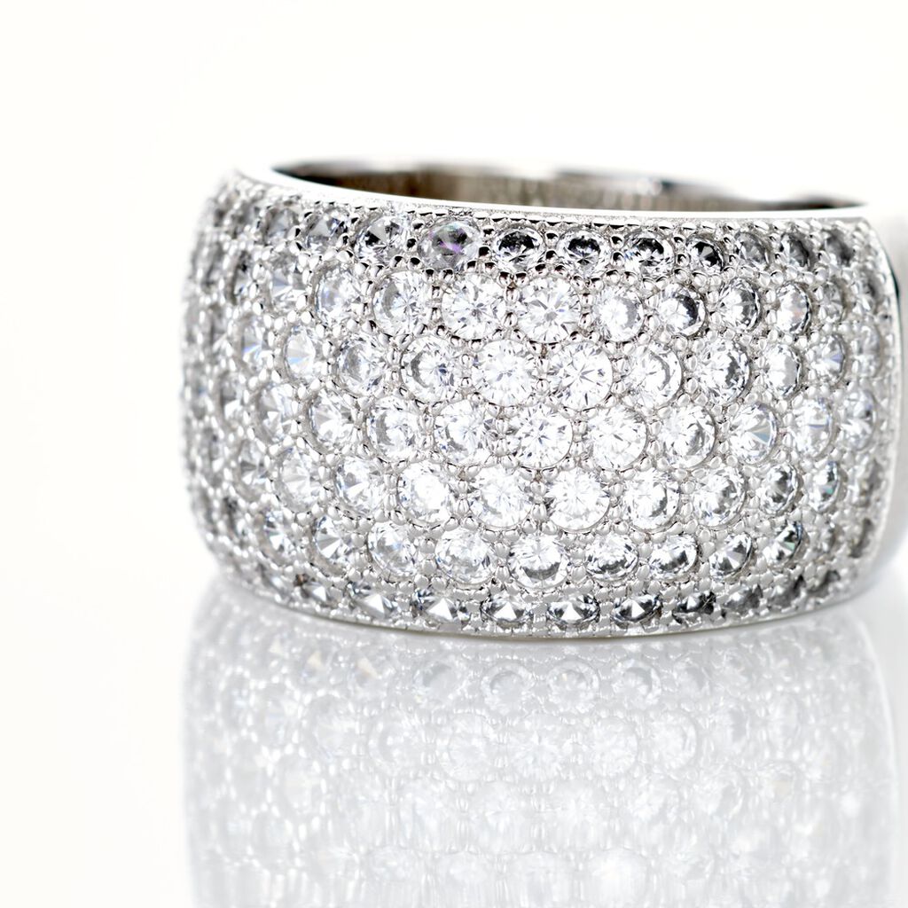 KERANA Damen Ring Silber 925 Zirkonia Wei&szlig; 1,96 ct B 11,15 mm