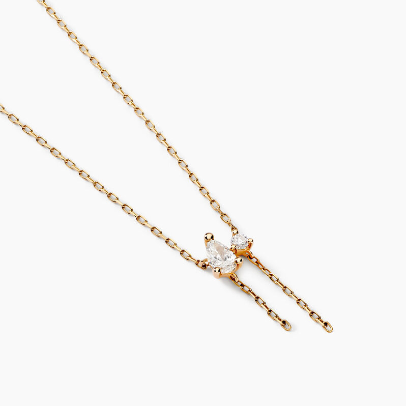 Collier Kirtsin Or Jaune Diamant Synthétique - Spannringe Damen | OROVIVO