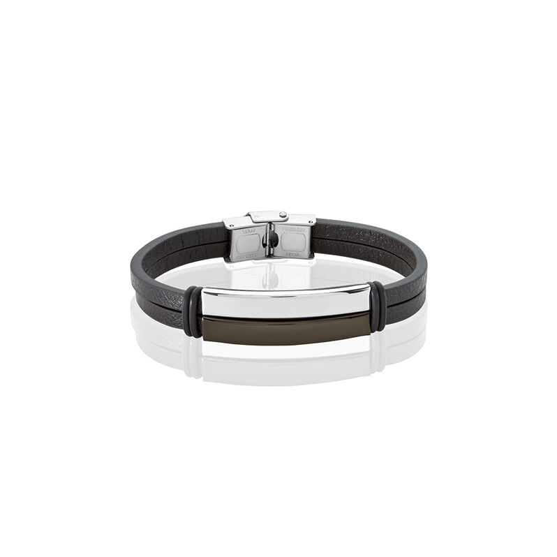 RUPERT Herren Armband Edelstahl Bicolor Silber/Schwarz - Armbänder mit Anhänger Herren | OROVIVO