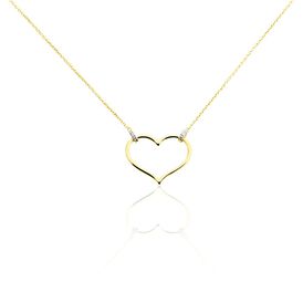 Damen Halskette Gold 375 Diamanten - Herzketten Damen | OROVIVO