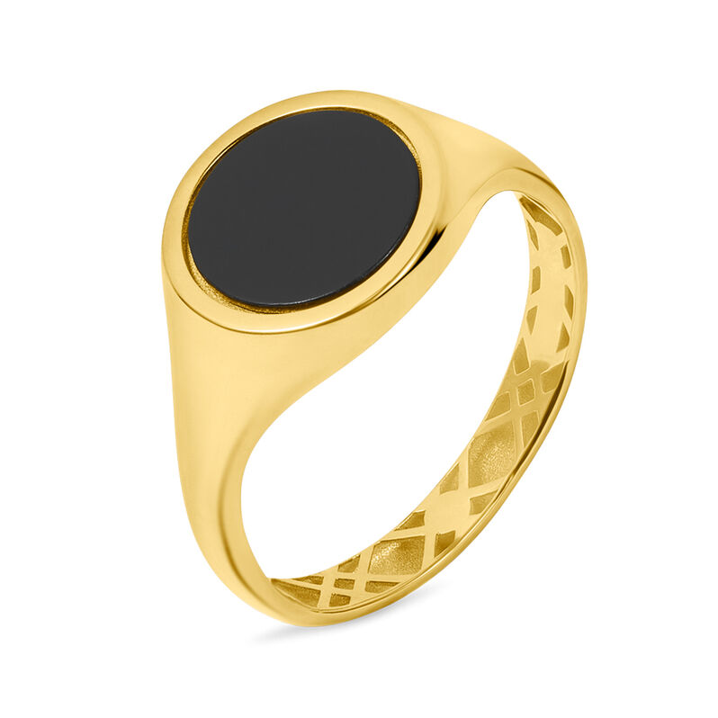 Anello Chevalier L'homme Or Oro Giallo Onice - Spannringe Herren | OROVIVO