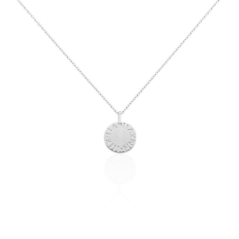 Collier Argent Rhodie Olivea Ronde Chiffres Romains - Spannringe Damen | OROVIVO