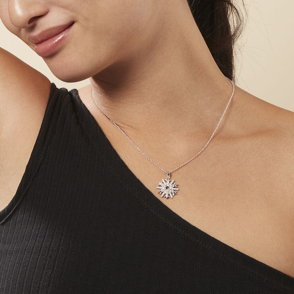 Damen Collier Silber 925 Zirkonia Schneeflocke Elsa 4 - Halsketten Damen | OROVIVO