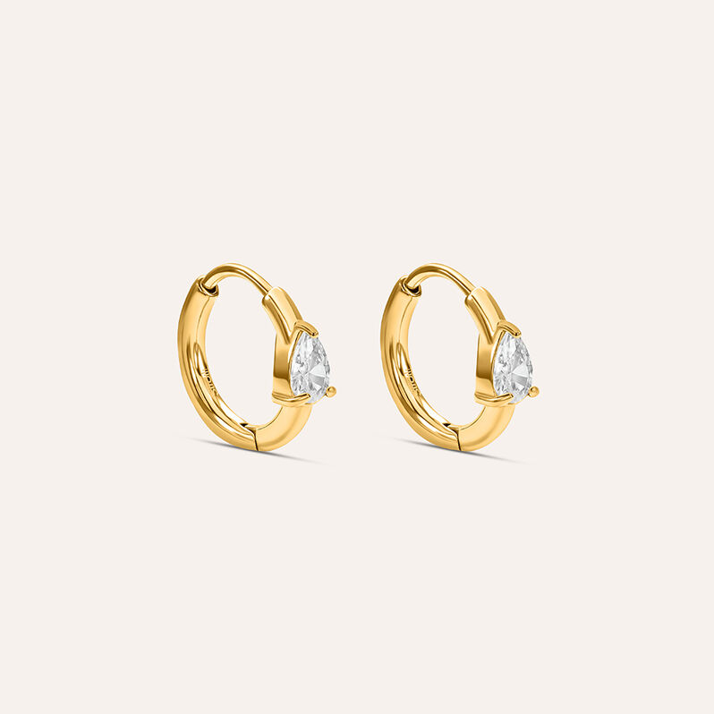 Orecchini A Cerchio Radiance Acciaio Dorato Cristallo - Spannringe Damen | OROVIVO