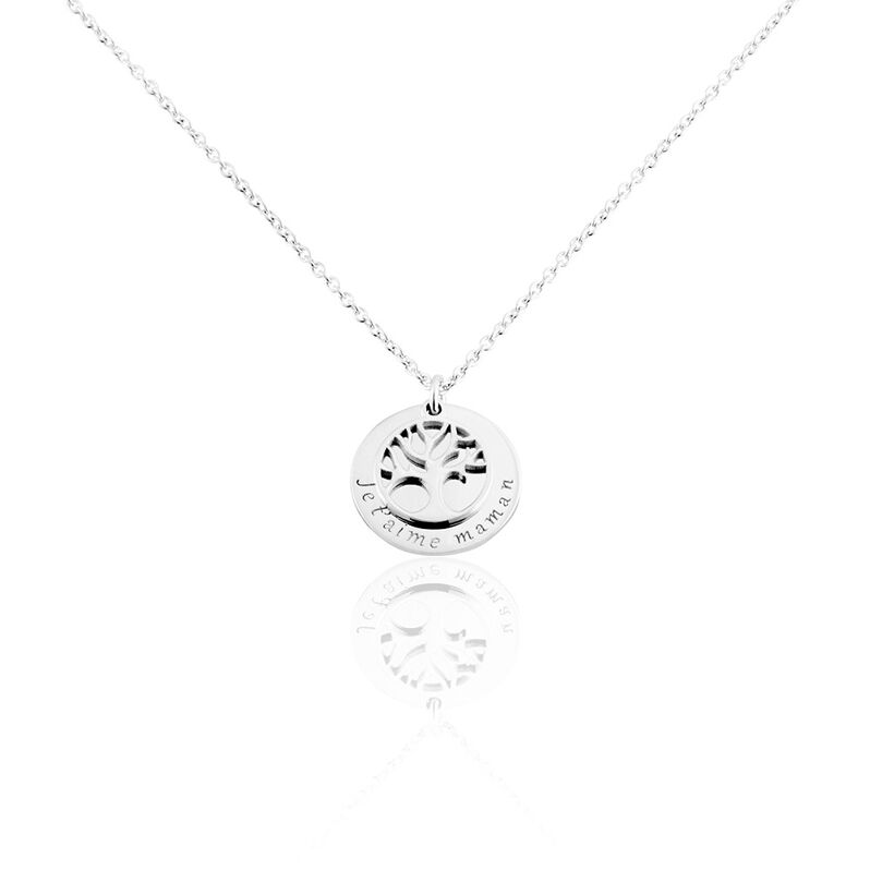 Collier Argent Siloe Ronde Pampille Arbre De Vie Message - Spannringe Damen | OROVIVO