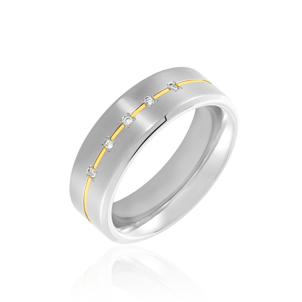 NATALIA Damen Ring Titan Diamant Weiß 0,020 ct, Ring mit Stein