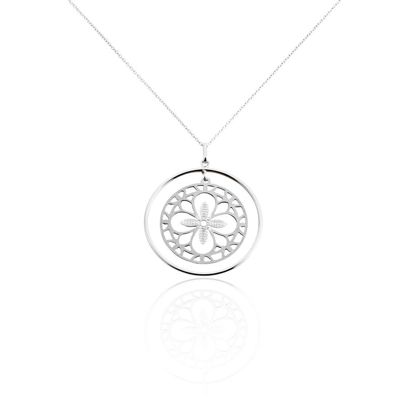 Collier Or Weiss Trèfle Ajouré 42cm - Spannringe Damen | OROVIVO