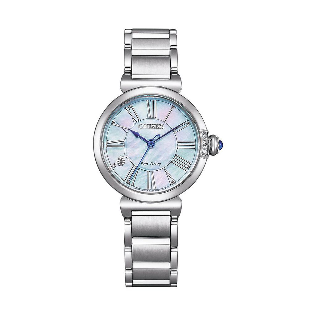 🦚 CITIZEN Damenuhr EM1060-87N Quarz, Uhr mit Stein