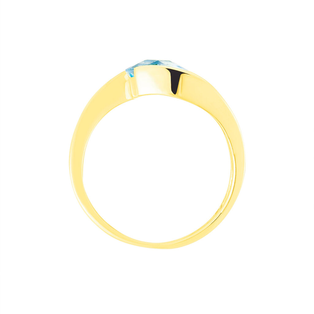 CARGA Damen Ring Gold 333 (8 Karat) Topas Blau 0,87 ct Oval