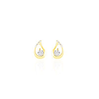 Damen Ohrstecker Gold 375 Zirkonia 
