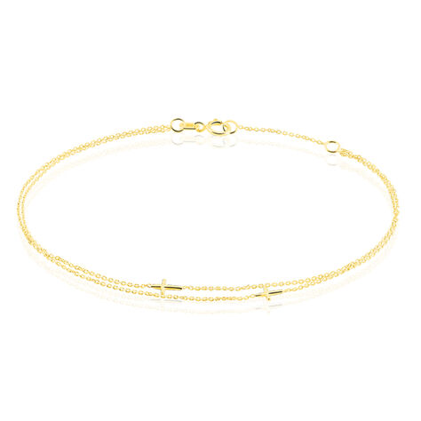 DELIA Damen Armband Gold 375 (9 Karat) Religi&ouml;ses Kreuz - Armb&auml;nder mit Anh&auml;nger Damen | OROVIVO