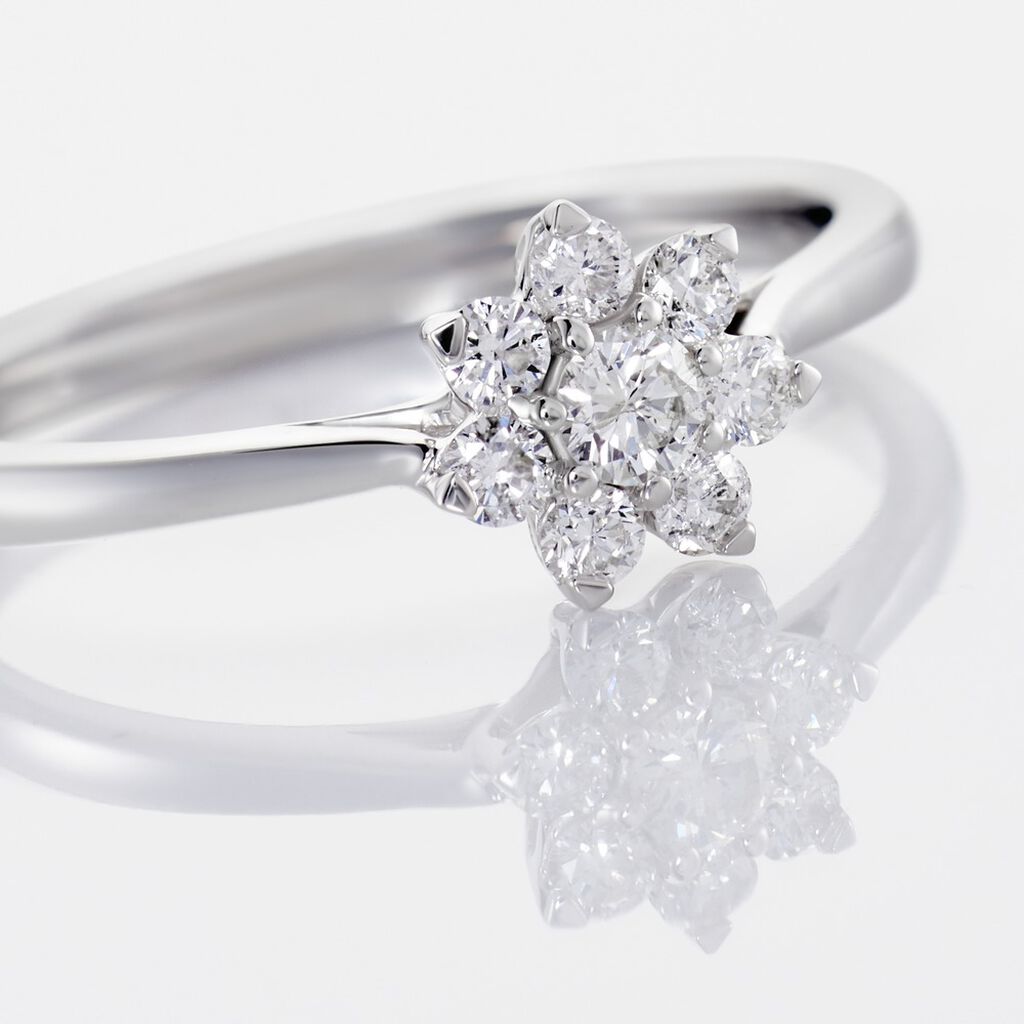 SPRING Damen Ring Wei&szlig;gold 375 (9 Karat) Diamant Wei&szlig; 0,07 ct