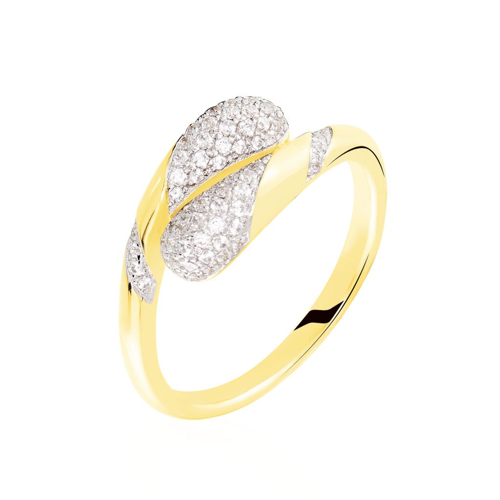 DORIE Damen Ring Gold 375 (9 Karat) Zirkonia Weiß, Ring mit Stein