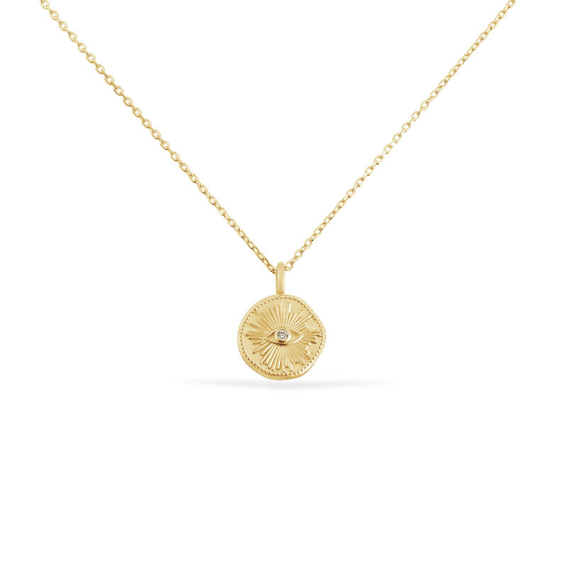 Collier Plaque Or Gabia Ronde œil Oxyde - Spannringe Damen | OROVIVO