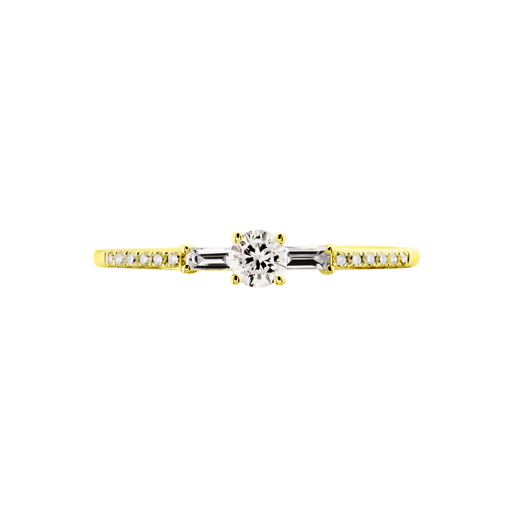 Bague Solitaire Nina Or Jaune Diamant - Spannringe Damen | OROVIVO