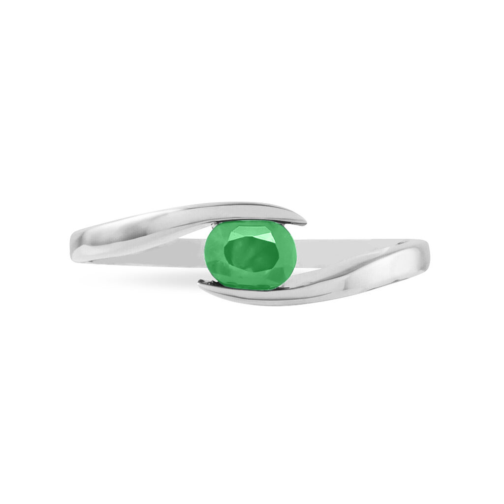 Bague Camilia Or Blanc Emeraude - Spannringe Damen | OROVIVO