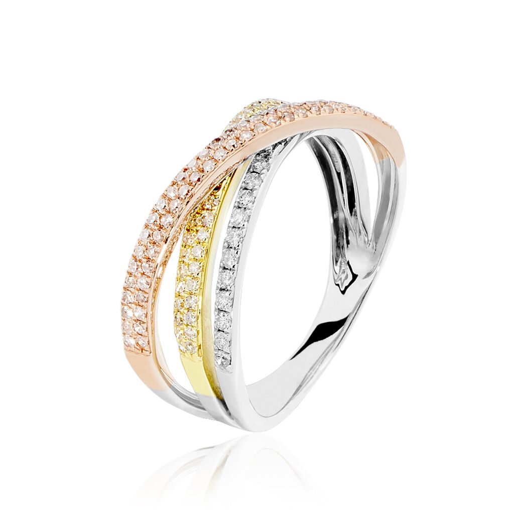 Bague Melani Or Tricolore Diamant - Spannringe Damen | OROVIVO