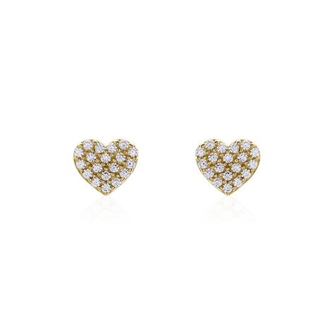 Damen Ohrstecker Gold 375 Zirkonia Herz Darleen - Ohrstecker Damen | OROVIVO