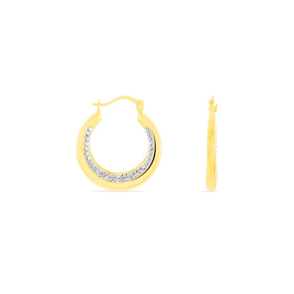 Damen Creolen Gold 375 Kristall - Creolen Damen | OROVIVO