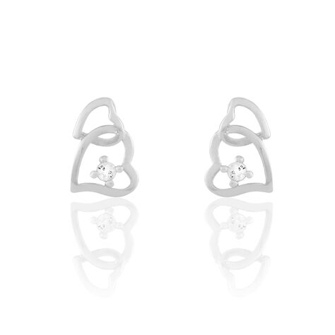 Damen Ohrstecker Silber 925 Zirkonia Herz - Ohrstecker Damen | OROVIVO