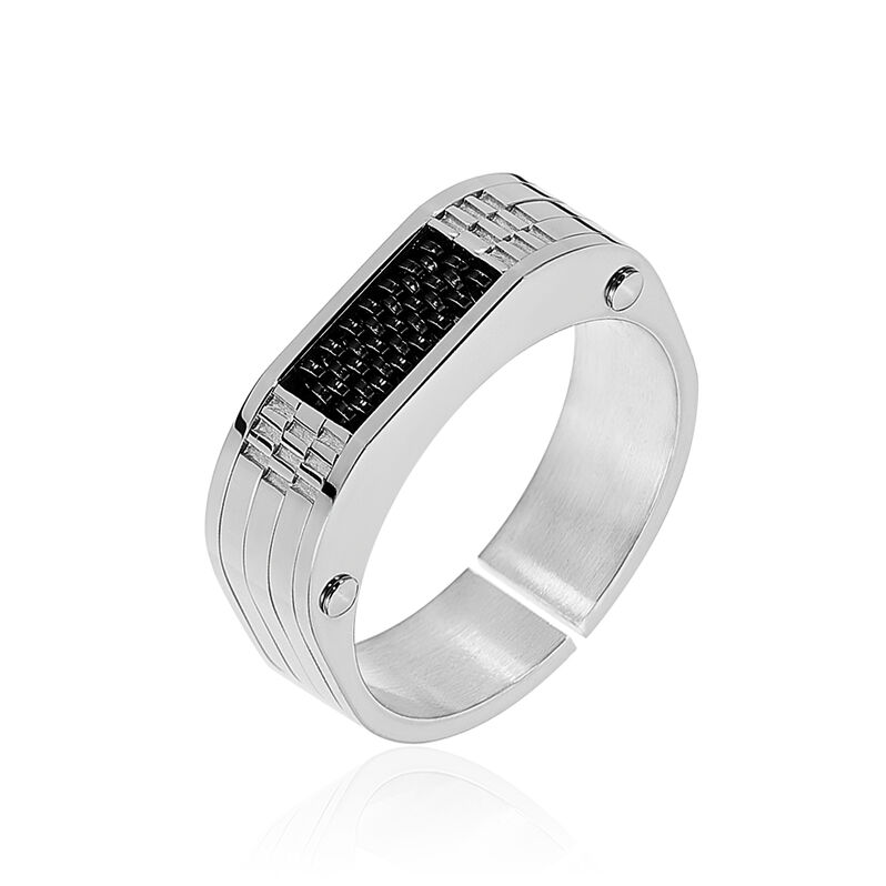 Bague Annastasia Acier Blanc - Spannringe Herren | OROVIVO
