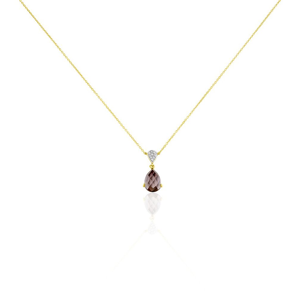 EVITTA Damen Collier Silber vergoldet 925 Andere Steine Kastanienbraun 2,95 ct