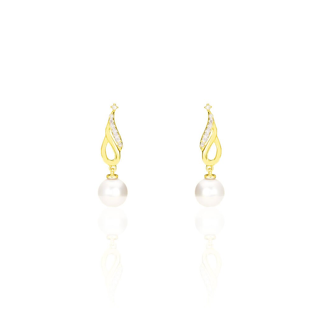 Boucles D'oreilles Lou Or Jaune Perles - Spannringe Damen | OROVIVO