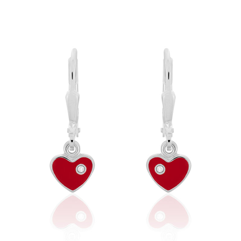 HELMI HERZ Kinder Ohrringe Lang Silber 925 Herz - Ohrh&auml;nger Kinder | OROVIVO