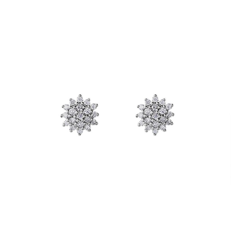 Boucles D'oreilles Puces Platine Alden Diamants - Spannringe Damen | OROVIVO