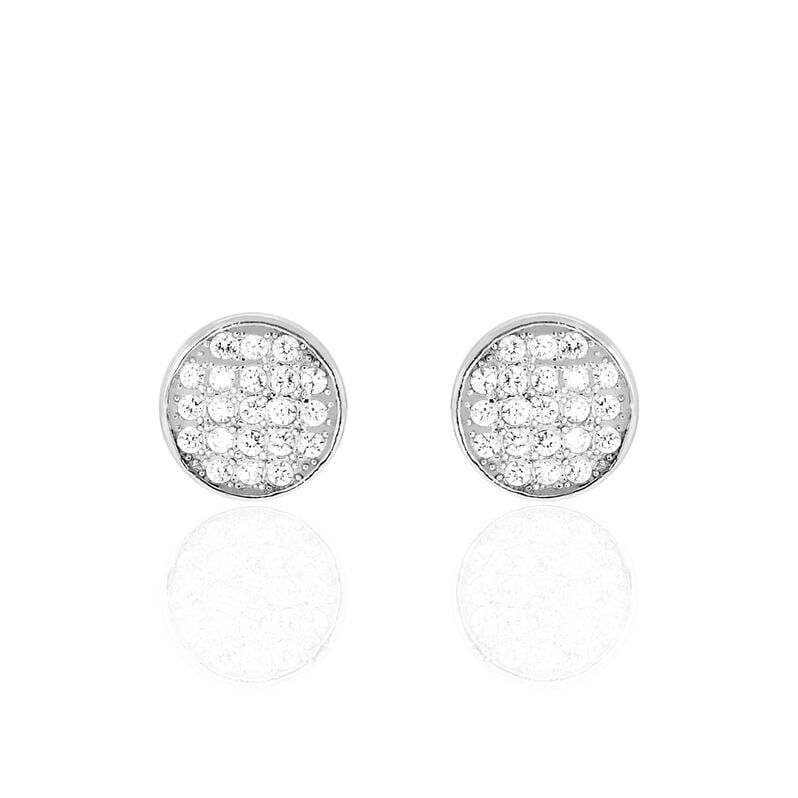 YESIM Damen Ohrstecker Silber 925 Zirkonia Wei&szlig; 0,14 ct Kreis - Ohrstecker Damen | OROVIVO