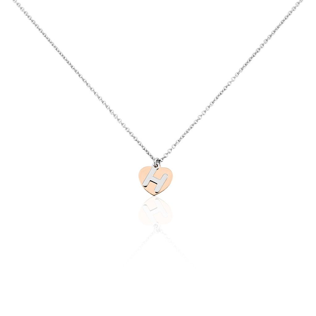 Damen Halskette Silber 925 Bicolor Buchstabe H - Halsketten Damen | OROVIVO