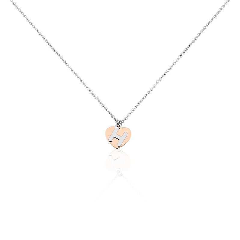 Damen Halskette Silber 925 Bicolor Buchstabe H - Halsketten Damen | OROVIVO