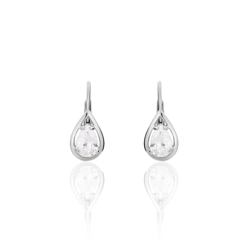 LISEL Damen Ohrringe Lang Silber 925 Zirkonia Wei&szlig; Tropfen - Ohrh&auml;nger Damen | OROVIVO