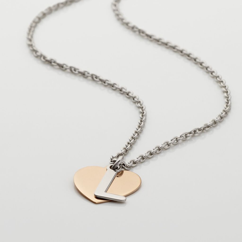 BERA Damen Collier Silber Bicolor 925 Herz