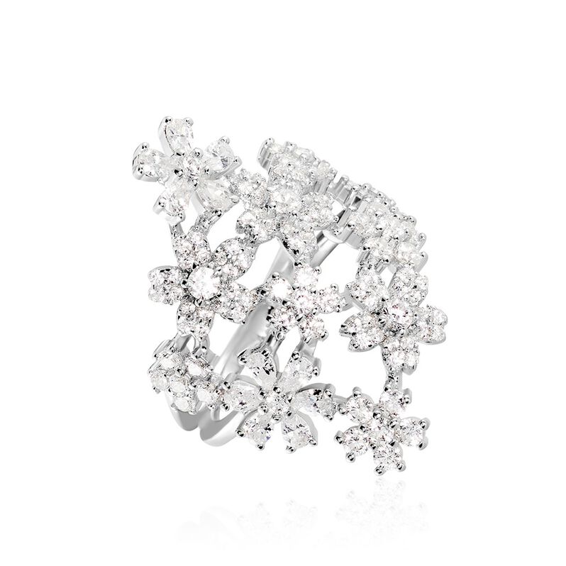 Bague Winter Flower Argent Weiss Oxyde De Zirconium - Spannringe Damen | OROVIVO