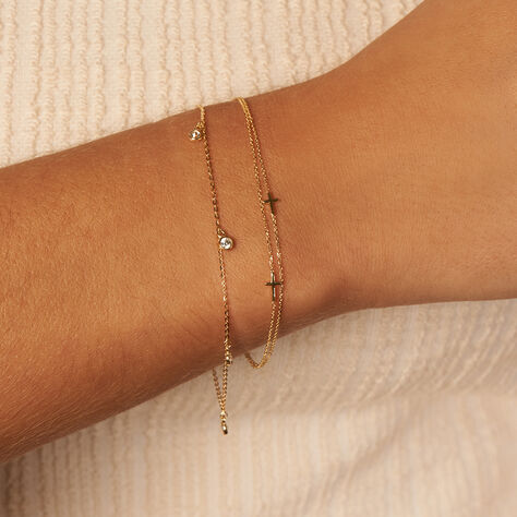 DELIA Damen Armband Gold 375 (9 Karat) Religi&ouml;ses Kreuz - Armb&auml;nder mit Anh&auml;nger Damen | OROVIVO