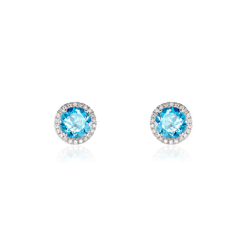 Damen Ohrstecker Weißgold 585 Topas Blau 1,17ct Feli  - Ohrstecker Damen | OROVIVO
