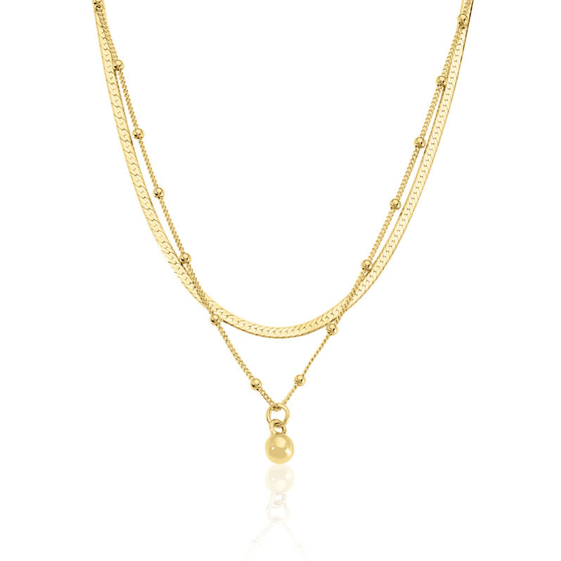 KARIMA Damen Collier Silber vergoldet 925 Ball B 2 mm - Halsketten Damen | OROVIVO